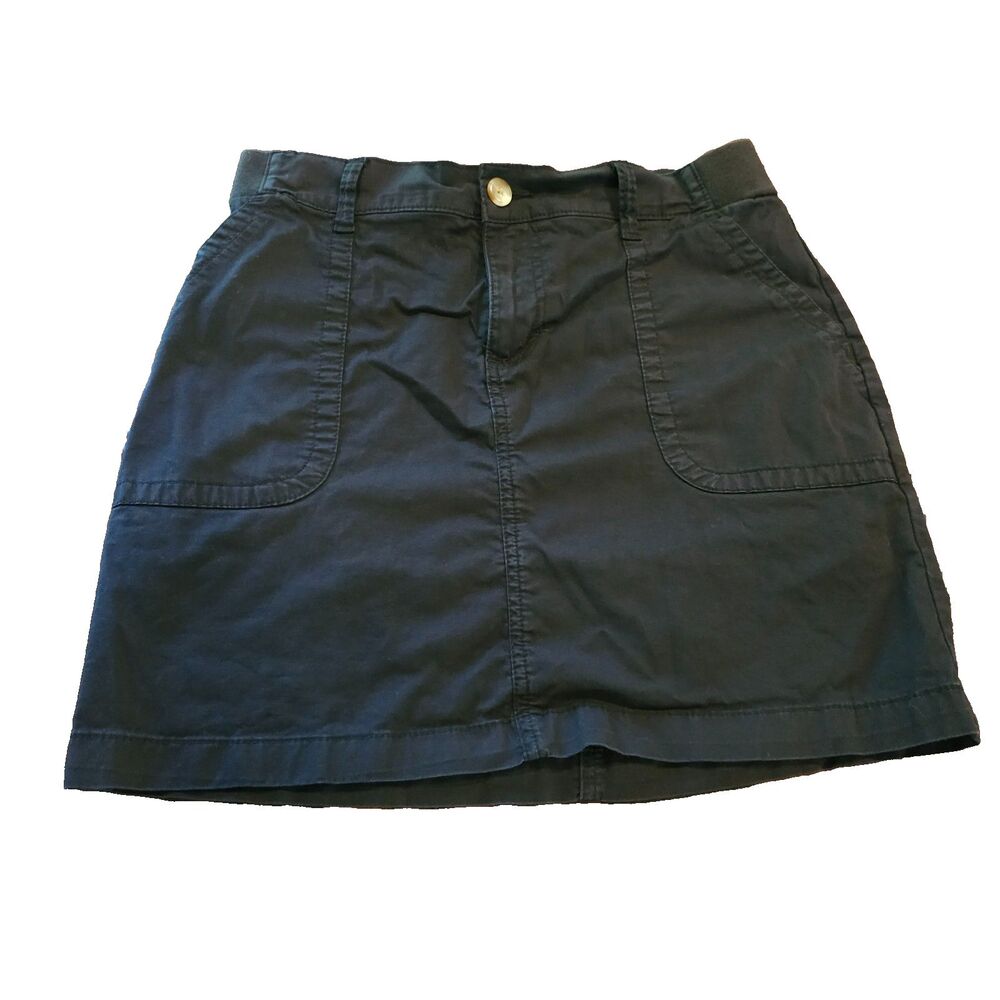 Lee Black Cotton A-Line Mini Skirt